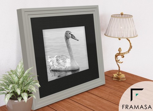 Square Mini Step Black Photo Frame White Picture Frames poster Frame With Mounts - Picture 34 of 47