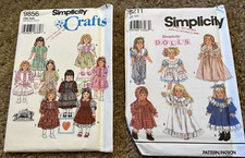 Simplicity 18 Doll Clothes Patterns Lot Of 2 ...