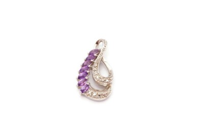 Ross Simons Anhänger Sterlingsilber 925 Diamant Amethyst