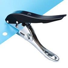 Single Hole Punch 8mm Heavy Duty Handheld Puncher for Tags Cards Black