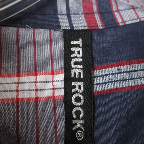 True Rock Shirt Mens 5X Blue Plaid Short Sleeve Button Up Cotton Blend Casual - Picture 6 of 13