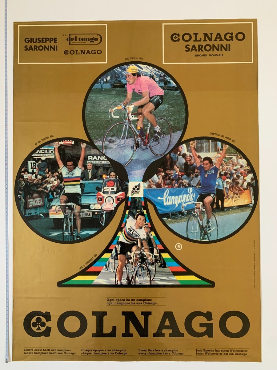 Poster Publicitaire Colnago Gold Saronni – Format A4 – Vintage – Neuf