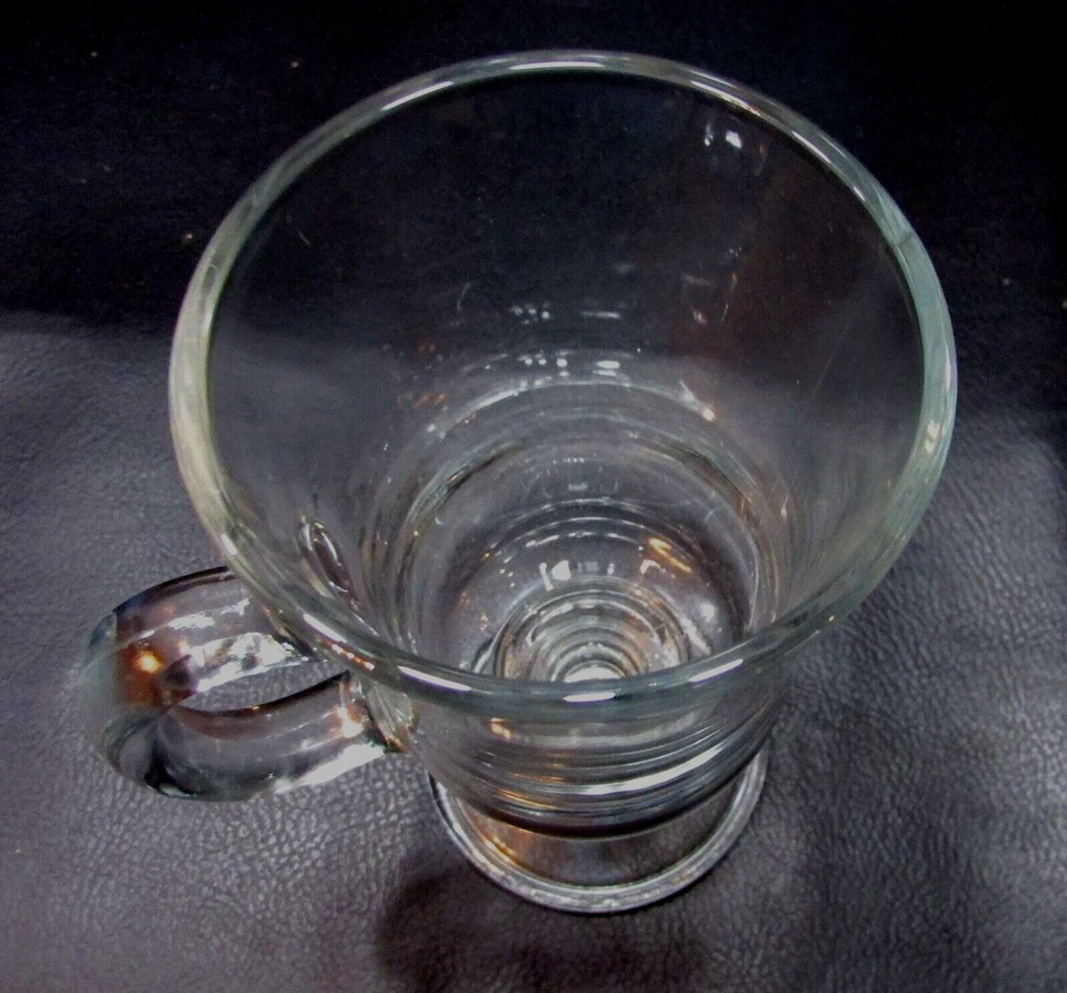 Taza de café irlandesa de chocolate caliente pedestal vintage de vidrio Libbey transparente pesado de 6" de alto Foto 4 de 4