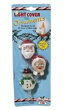 Candy Cane Kids Christmas Mini Light Covers 1995 Euro/Pacific Santa Set of 3 Vtg