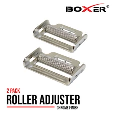 Boxer Roller Adjuster w/ Spring Racing Harness 2 Pack Seat Belt Adjuster Chrome 