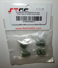 STRC CNC Machined HD Aluminum Shock Caps for Wraith (4pcs)(Green) #STA80035G NIP