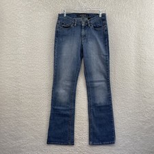 Y2K Vintage DKNY Jeans 6 8 27 28 Bootcut Flare Mid Rise Stretch Medium Wash