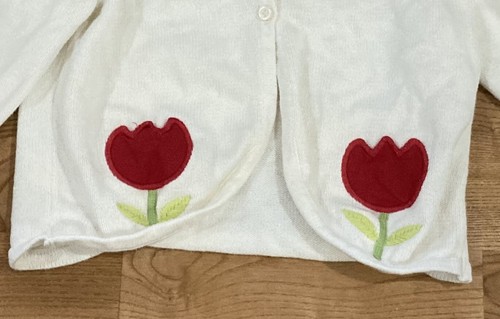 Girls Gymboree White Tulip Cardigan Size 7 EUC - Picture 3 of 5