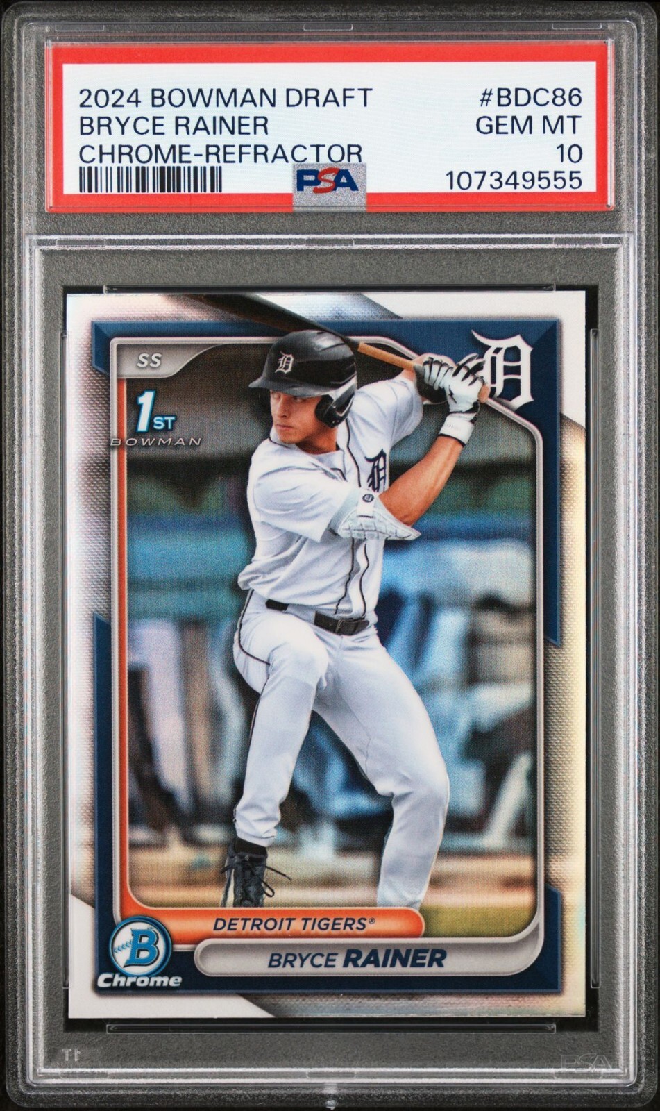 2024 BOWMAN DRAFT #BDC86 BRYCE RAINER 1ST BOWMAN CHROME REFRACTOR PSA 10