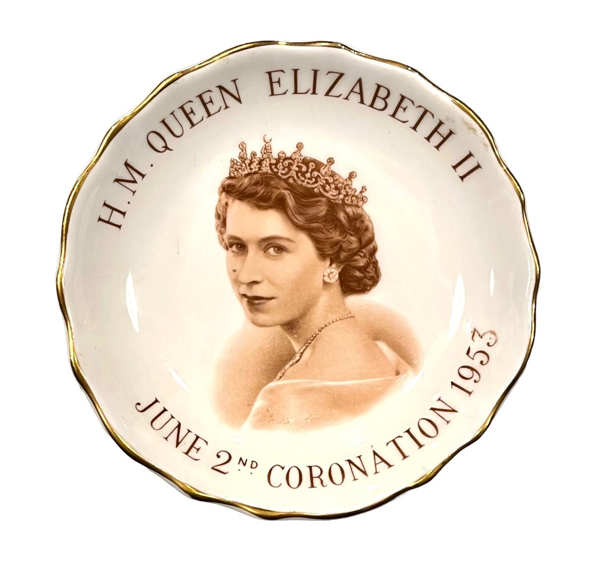 エリザベス二世 アンティーク コロネーション プレート 1953 Queen Elizabeth II Coronation Commemorative Plate Tuscan