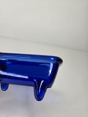 Lock Haven PA Souvenir Cobalt Blue Glass Bath Tub Antique Vintage Collectible - Picture 19 of 24