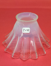 PIÈCES DÉTACHÉES  ABAT-JOUR TULIPE À COLLERETTE PLISSÉE PATE DE VERRE OPALESCENT