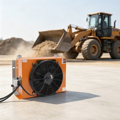 AH1417T Hydraulic Oil Cooler 12V Industrial Hydraulic Oil Cooler Air Cooling Fan