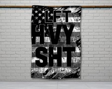 American Flag Gym Banner - Motivational Fitness Wall Decor
