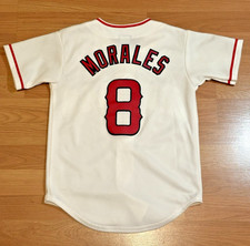 Kendrys Morales Majestic White Angels MLB Baseball Jersey Sz Youth Small