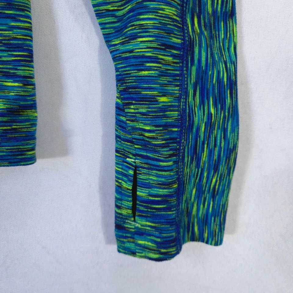 Pullover Athleta Mujer XS Verde Azul Tinte Espacial Mendoza Media Cremallera Manga Larga Top Foto 3 de 4