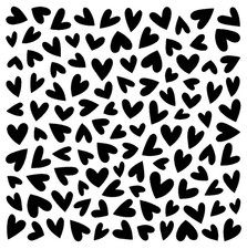 Really Great Stencils, Happy Little Hearts Stencil, 6x6", Valentines, Love, Fun