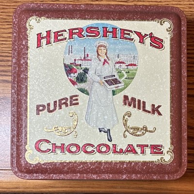 Hershey's Pure Milk Chocolate Advertising Sign Collectible Brown Beige Red White