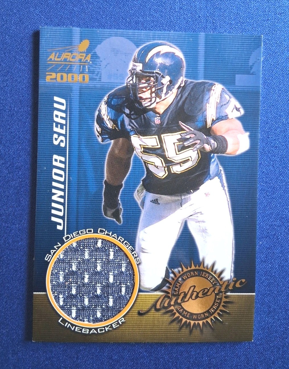 2000 Pacific Aurora #9 Junior Seau Game Worn Jerseys