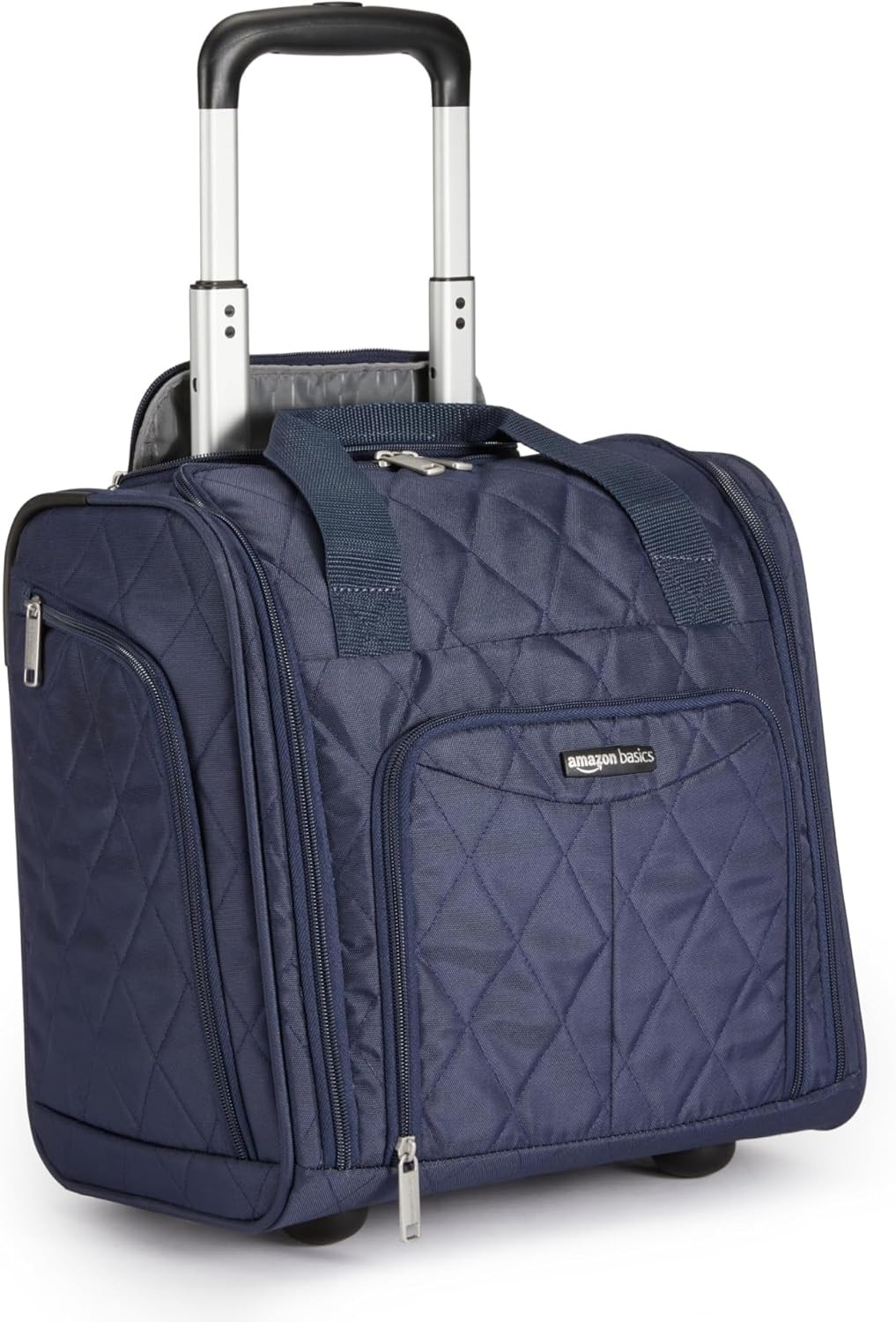 W/ Wheels 14" Rolling Travel Bag Navy Quilted