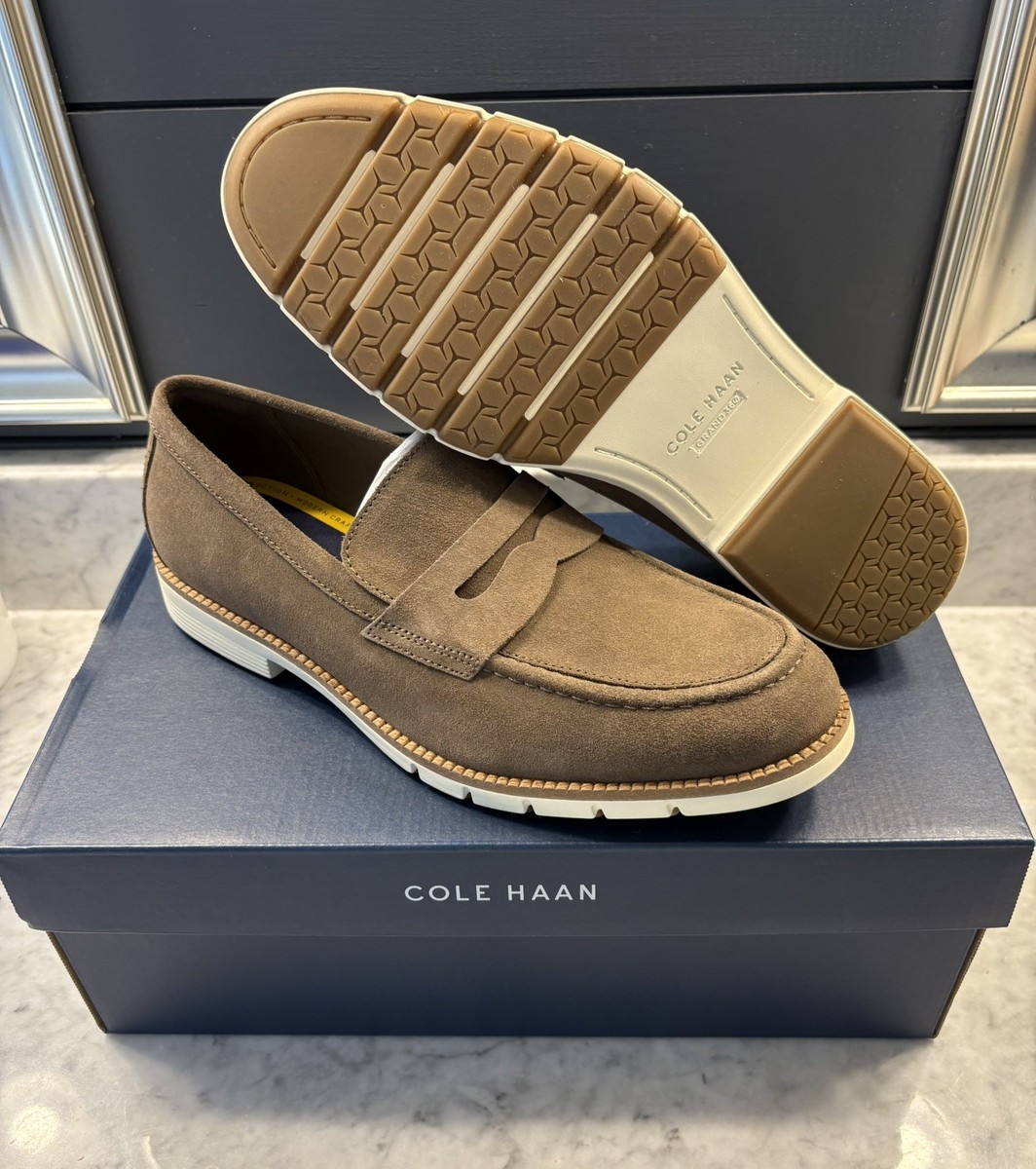 Cole Haan FlexGrand+ Penny Loafer Truffle Suede Ivory C41635 Men\'s Size 10.5 C41633_Mens-Cole-Haan-  main image 4