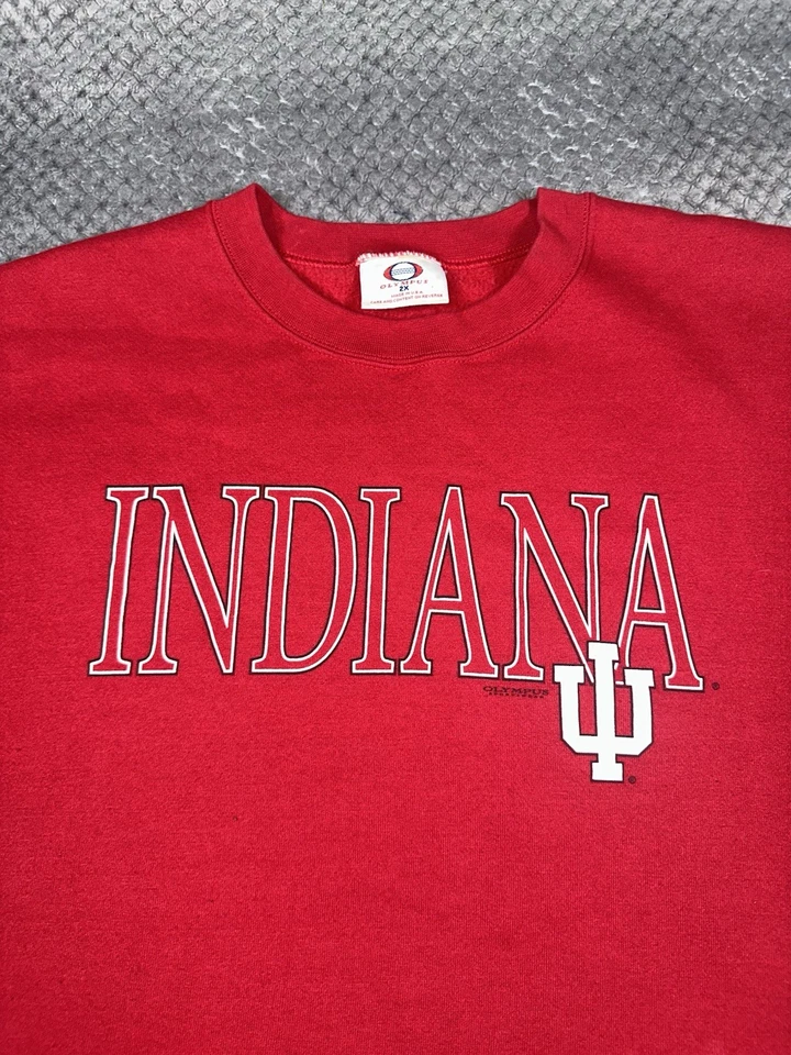 Indiana Hoosiers Sudadera Cuello Redondo Para Hombre 2XL Rojo Carmesí Hecha en EE. UU. Foto 2 de 4