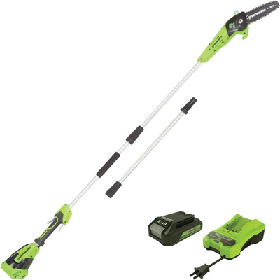 #ad Greenworks 24V 8 In. Pole Saw with 2.0 Ah Battery amp; Charger 1402102 Greenworks $177.94