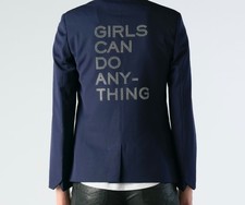 Zadig  Voltaire Vedy Girls Diamant  Blazer "Girls Can Do Anything" Navy Size 34