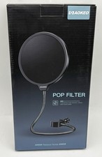 Aokeo Popfilter Profi Studio – Doppelter Popschutz für Mikrofon mit Clip Neu OVP