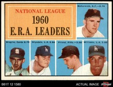 1961 Topps #45 Don Drysdale NL ERA Leaders 7 - NM