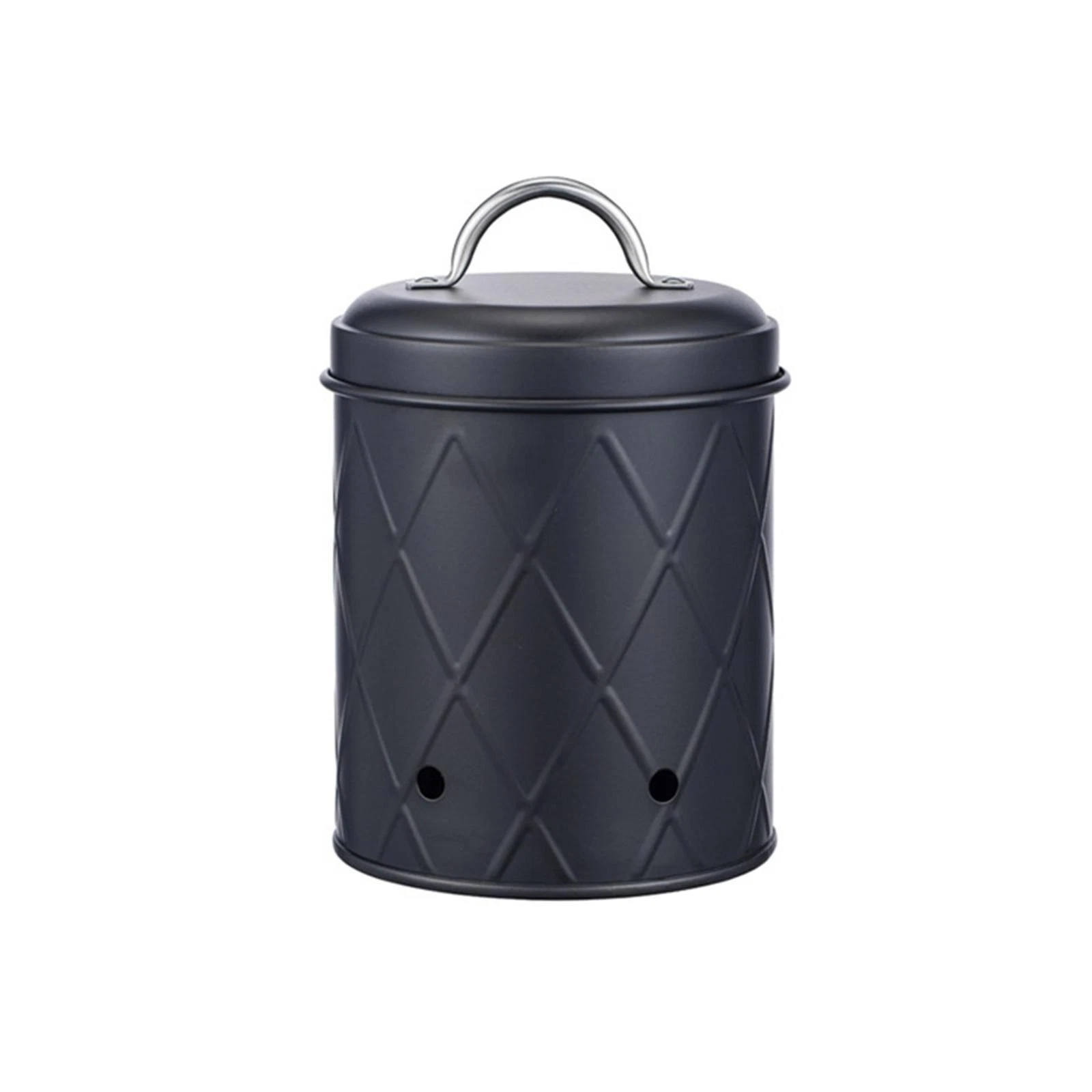 Onion Potato and Garlic Tin Canister with Dual Black Style C