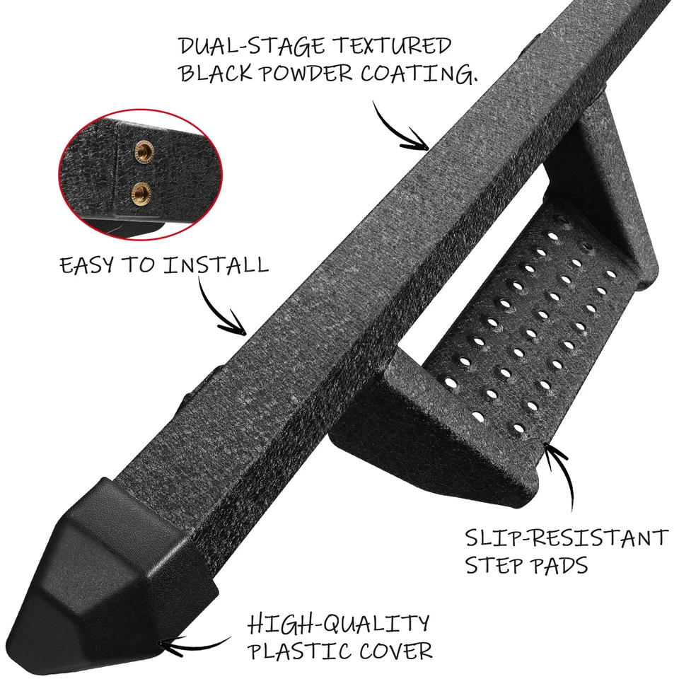 Fit 2005-2025 Nissan Frontier Crew 3" Running Board Side Step Drop Nerf Bar BCKA Foto 3 de 4