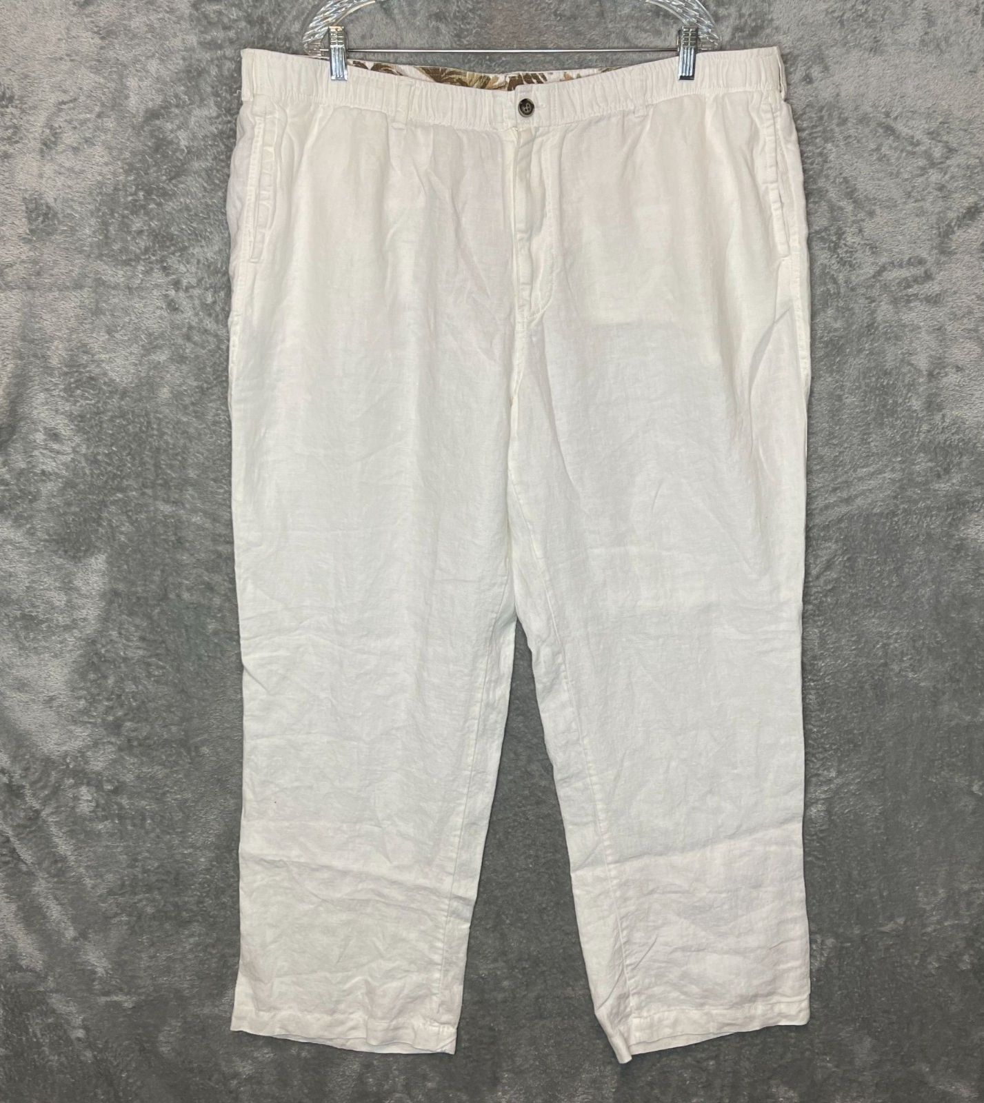 28 Palms Men Linen Tropical Travel Beach Elastic Drawstring Waist Pants 2XL