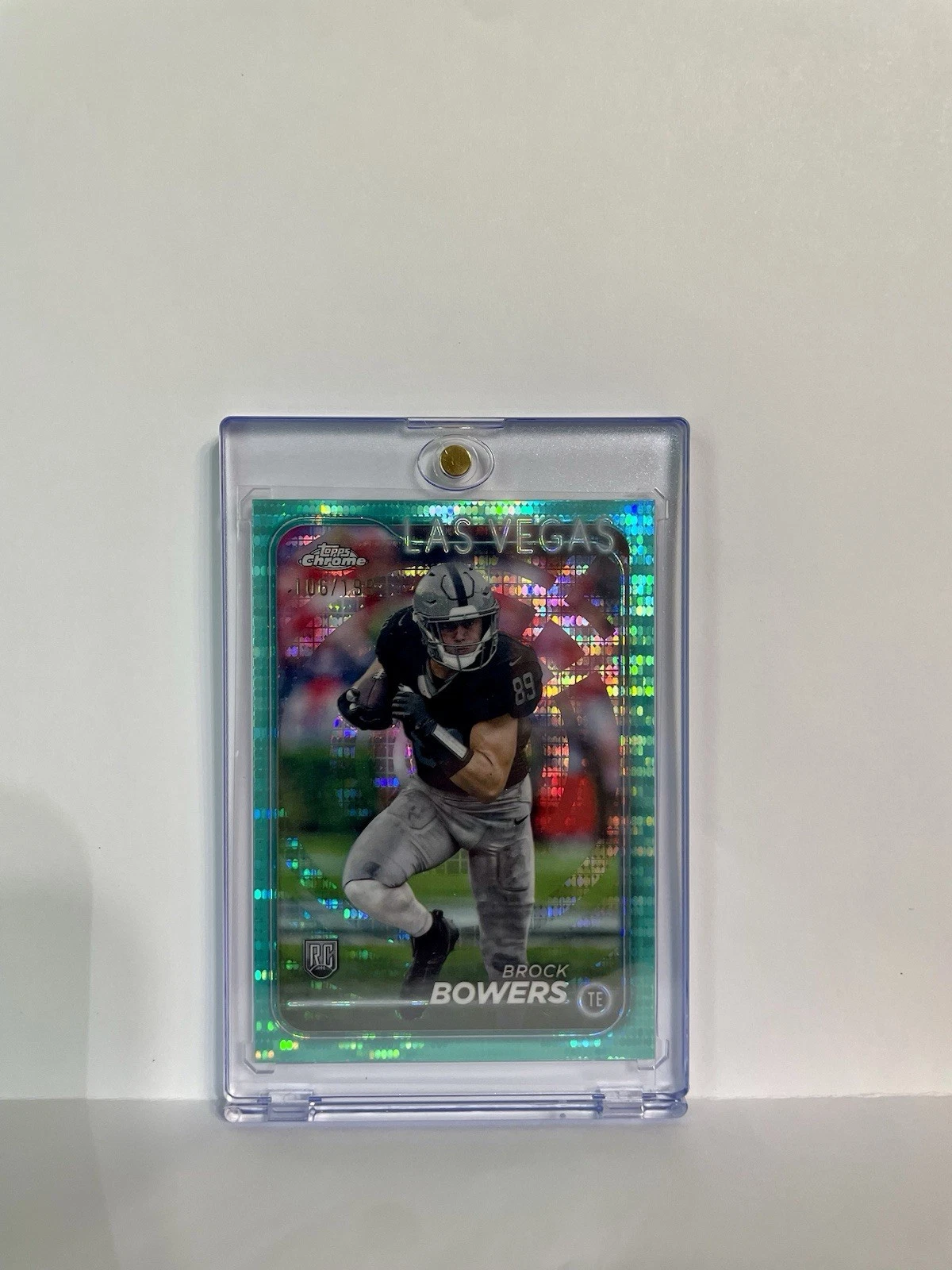 2024 Topps Chrome - Rookies Brock Bowers #207 Aqua Sonar Refractor /199 (RC)