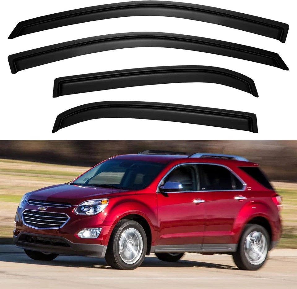 Dark Smoke Window Deflectors for 2010-2017 Chevy Equinox - Easy Install Foto 3 de 4