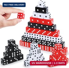 Hooqict 100 Pieces Casino Dice Set 16mm Standard Game Dice Bulk Acrylic 6 Sided