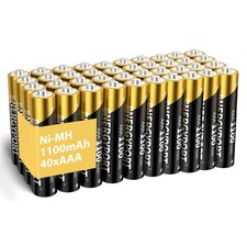 40 Packs Rechargeable AAA Batteries 1100mAh 1.2V Ni-MH Triple A Battery NiMH