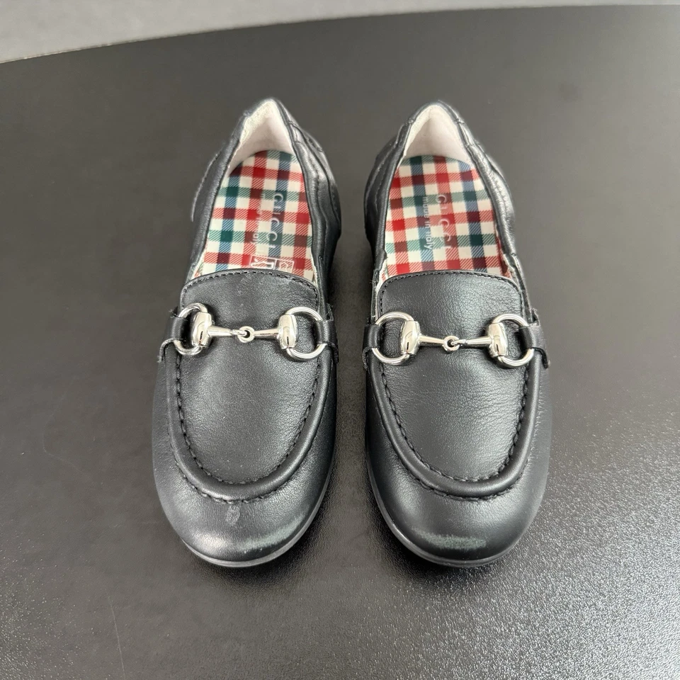 Подлинный Gucci черный кожаный мокасины маленький ребенок обуви размер 25 США 9 - Изображение 3 из 4