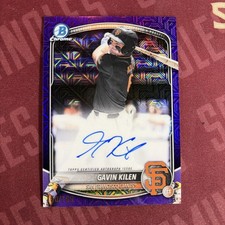 2025 Bowman Draft Gavin Kilen Purple Mojo Refractor Auto /199 (AU, RC) Giants