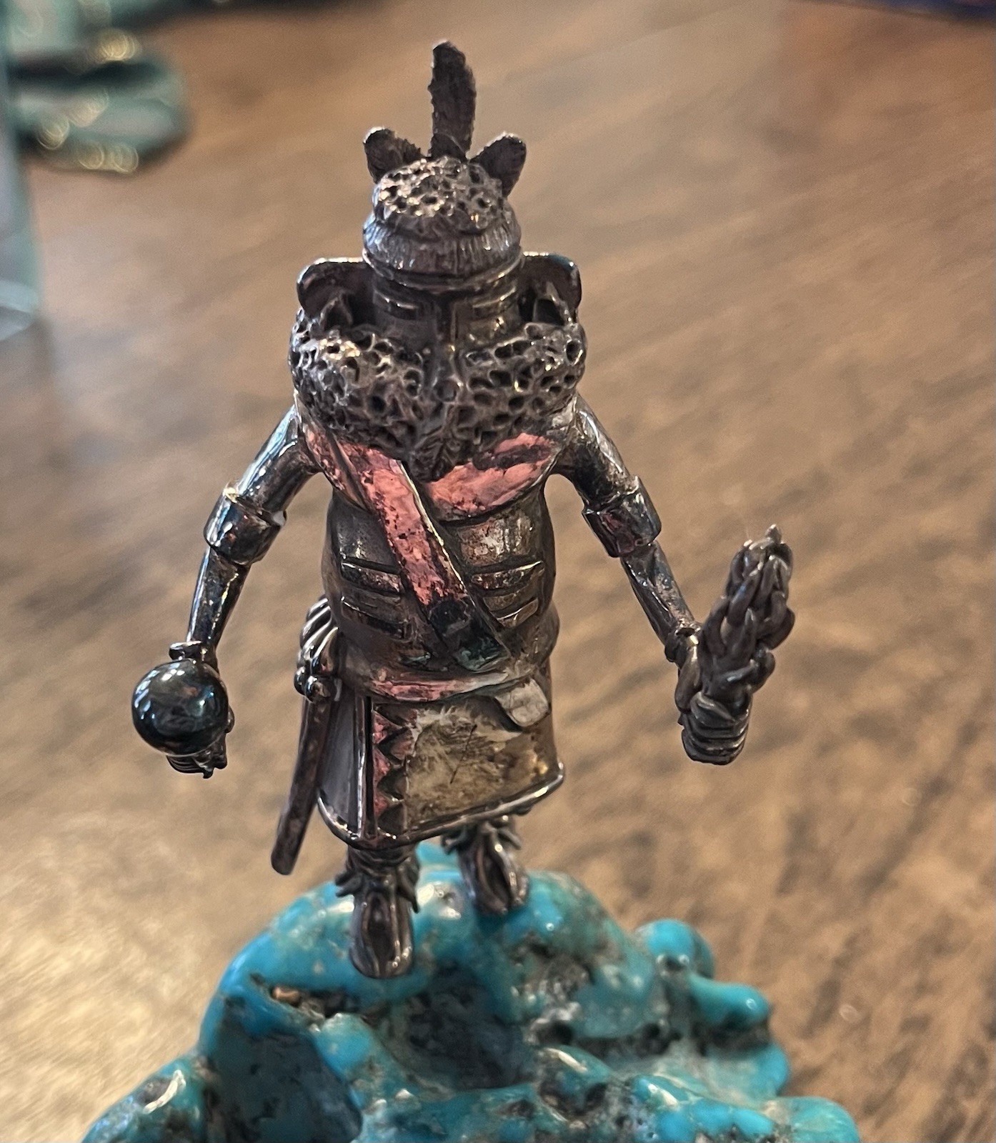 Vintage Carol Sues Silver & Turquoise Kachina Figure Native American