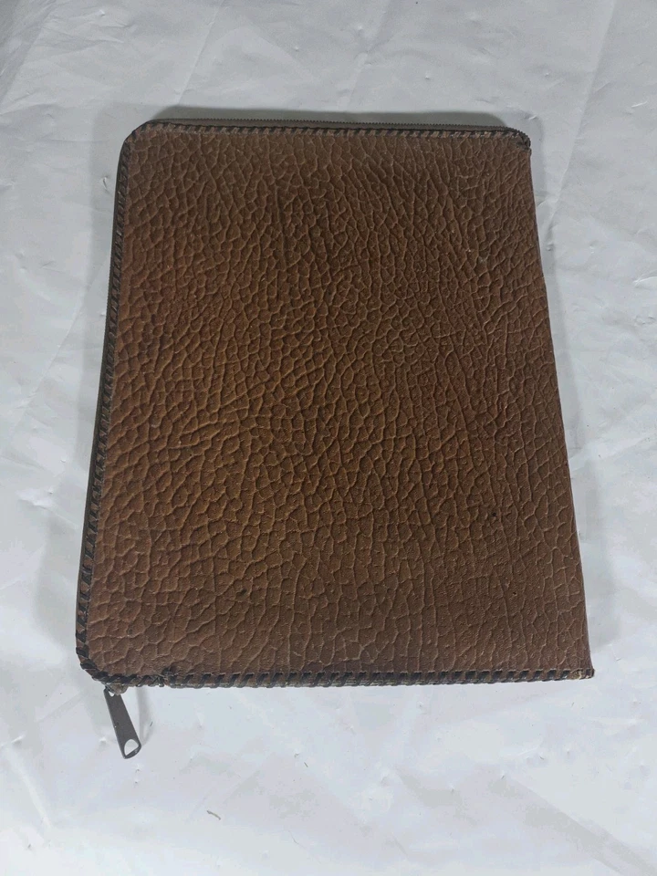 Vintage Leather Portfolio File Folder Executive Business A4 Embossed Antique 🔥 - Image 2 of 4