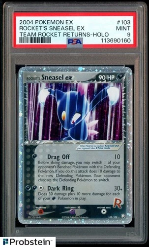 2004 Pokemon Ex Team Rocket Returns Holo #103 Rocket's Sneasel Ex PSA 9 MINT