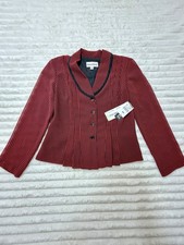 Danny  Nicole Women  s Houndstooth Blazer Jacket Button Front Lined Size 8