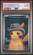 2023 POKEMON SVP EN-SV BLACK STAR PROMO #085 PIKACHU WITH GREY FELT HAT PSA 8