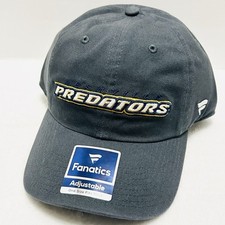 Fanatics Nashville Predators Wordmark Hat Cap Adjustable Strap Dark Gray NHL