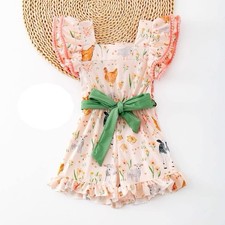 Adorable  Okie And Lou    Farm animals  Girl  s Outfit. L 4-5 Yrs 