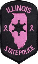 ILLINOIS STATE POLICE SHOULDER PATCH: Pink Breast Cancer Awareness