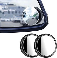 2 Pcs Blind Spot Mirrors,2" Round HD Glass Convex 360 Wide Angle Side Rear