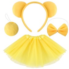 4Pcs Yellow Bear Ears Costume Accessory for Halloween Cosplay Bear Ear Headba...