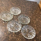 Set of 5 Vintage Anchor Hocking Waterford Waffle Clear Glass 4" Coasters